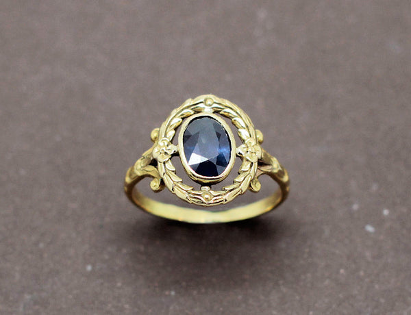 Bague Napoléon III Saphir Or Jaune