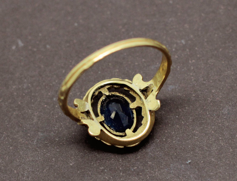 Bague Napoléon III Saphir Or Jaune