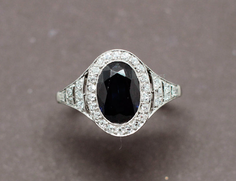 Bague Art Déco Platine Diamants