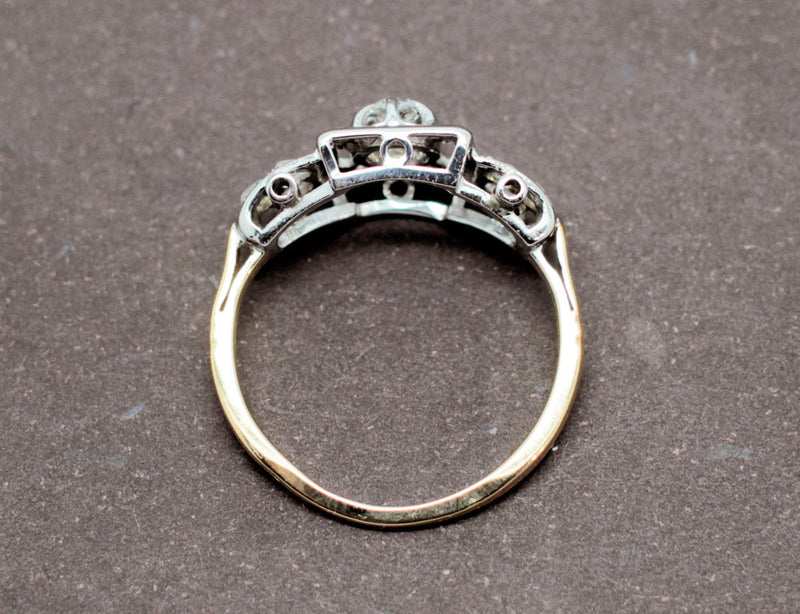 Bague Art Déco Or Platine Diamants