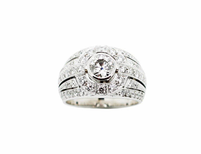Bague Création Benoit Joaillier "Jonc Art Déco" Diamant F-SI1 0,74 ct