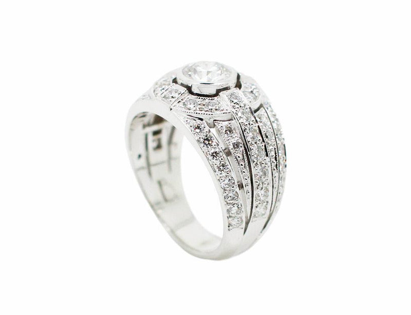 Bague Création Benoit Joaillier "Jonc Art Déco" Diamant F-SI1 0,74 ct