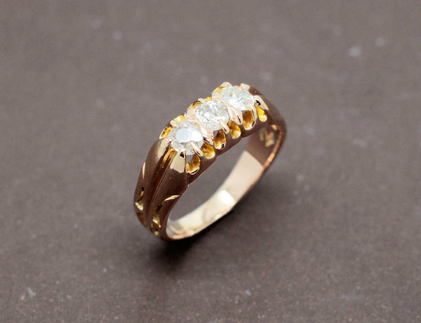 Bague Art Nouveau 3 Diamants