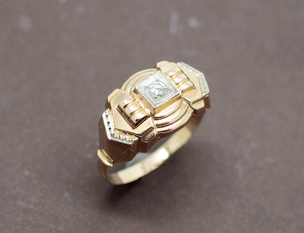 Bague Art Déco 2 Ors Diamants