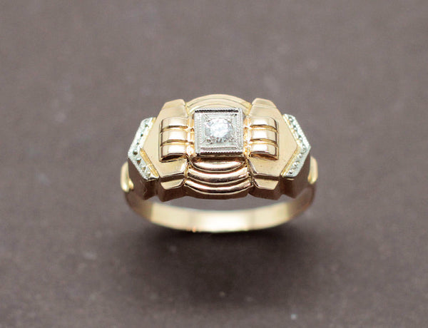 Bague Art Déco 2 Ors Diamants