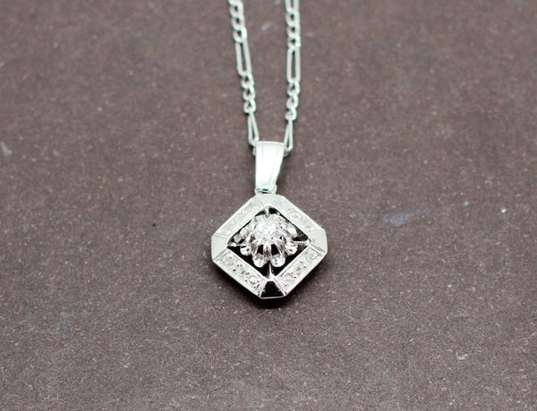 Pendentif Art Déco Platine et Diamants