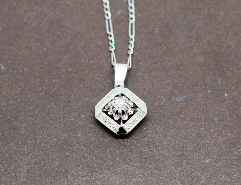 Pendentif Art Déco Platine et Diamants