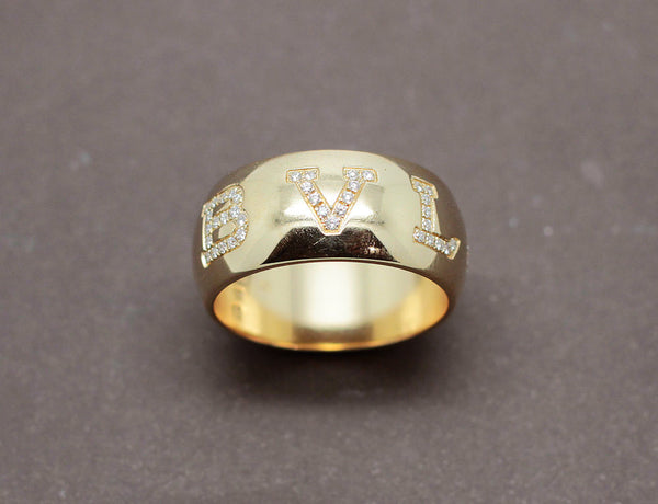 Bague BVLGARI "Monologo" Or Jaune Diamants