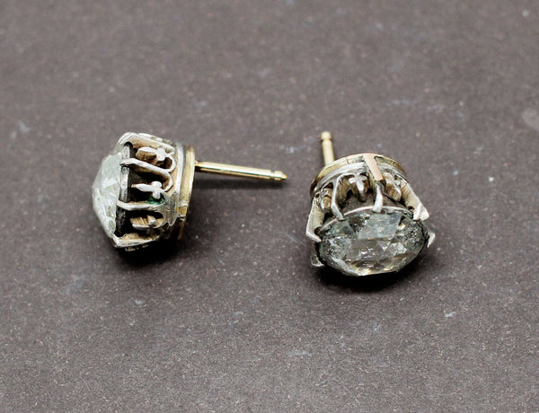 Boucles d'Oreilles Taille Rose XIXe