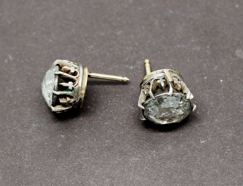 Boucles d'Oreilles Taille Rose XIXe