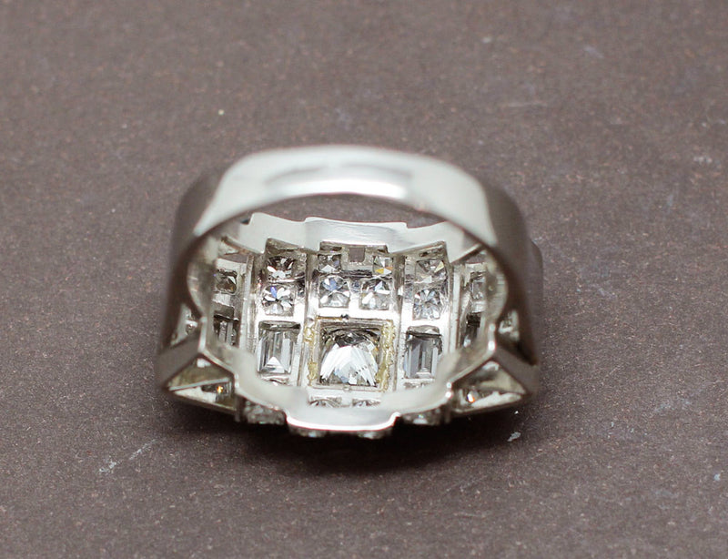 Bague Cocktail Art Déco Diamants