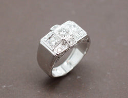 Bague Tank Or Blanc Diamants