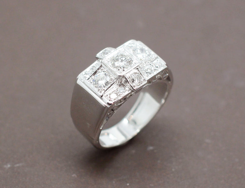 Bague Tank Or Blanc Diamants