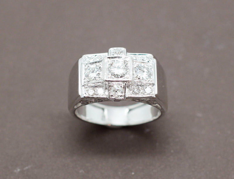 Bague Tank Or Blanc Diamants