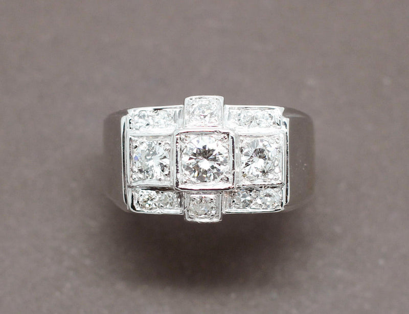 Bague Tank Or Blanc Diamants