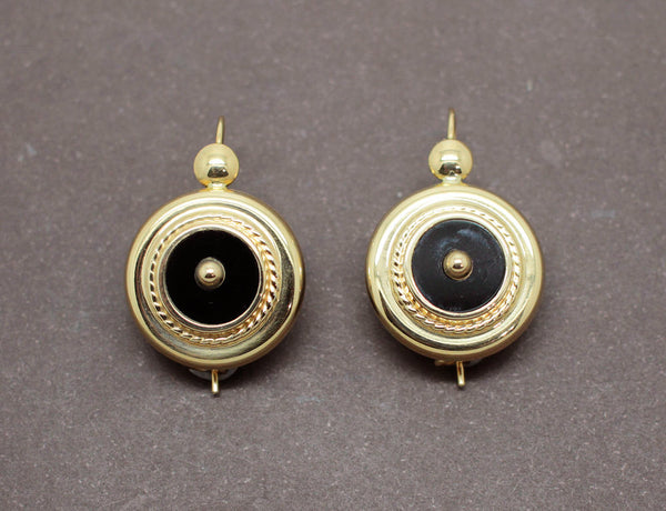 Dormeuses Or Onyx Napoléon III