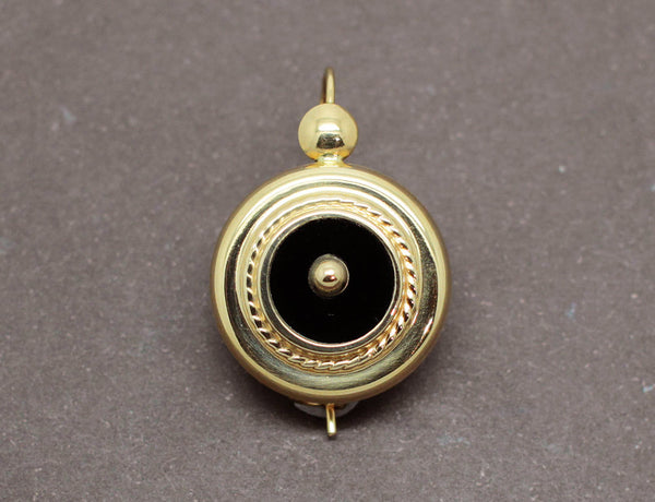 Dormeuses Or Onyx Napoléon III