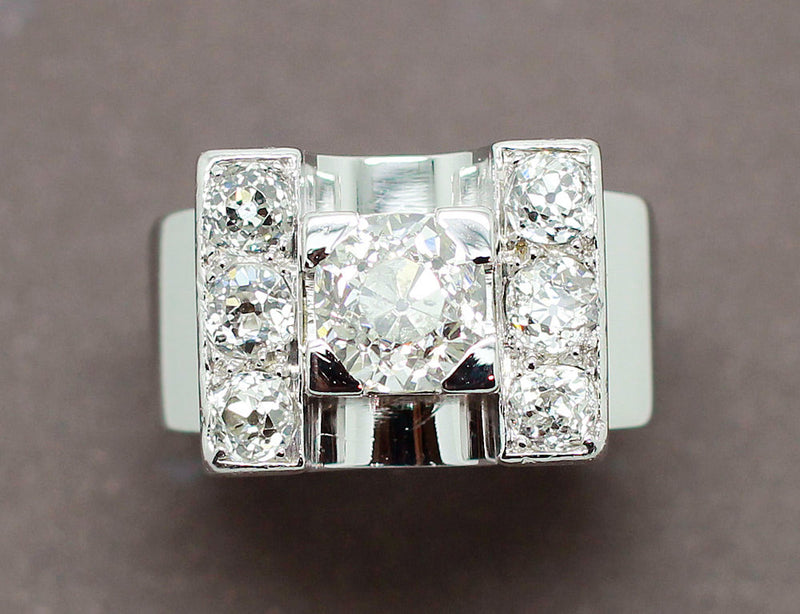 Bague Tank Or Blanc Diamants