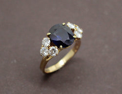 Bague Or Jaune Saphir et Diamants