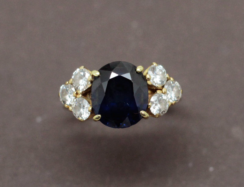 Bague Or Jaune Saphir et Diamants