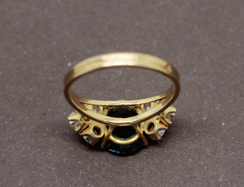 Bague Or Jaune Saphir et Diamants