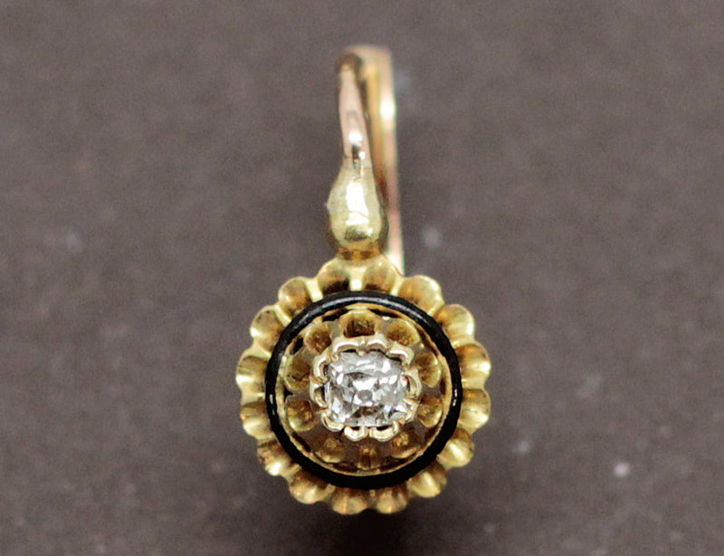 Dormeuses Ancienne Diamants Email