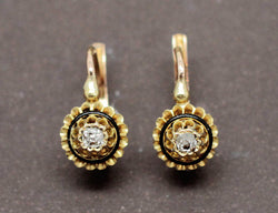Dormeuses Ancienne Diamants Email