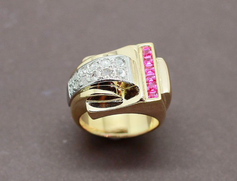 Bague Tank Or Diamants Verneuils