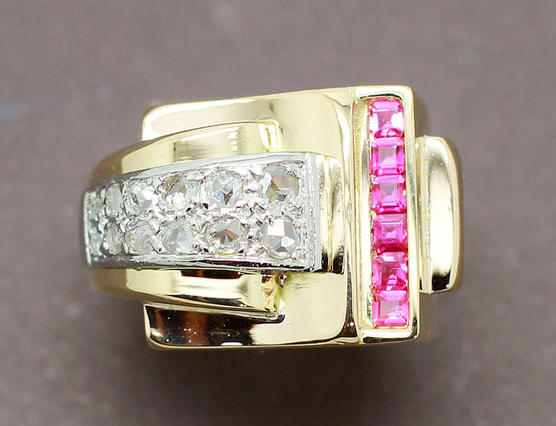 Bague Tank Or Diamants Verneuils