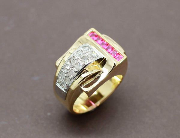 Bague Tank Or Diamants Verneuils