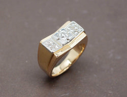 Bague Tank Or Jaune et Diamants