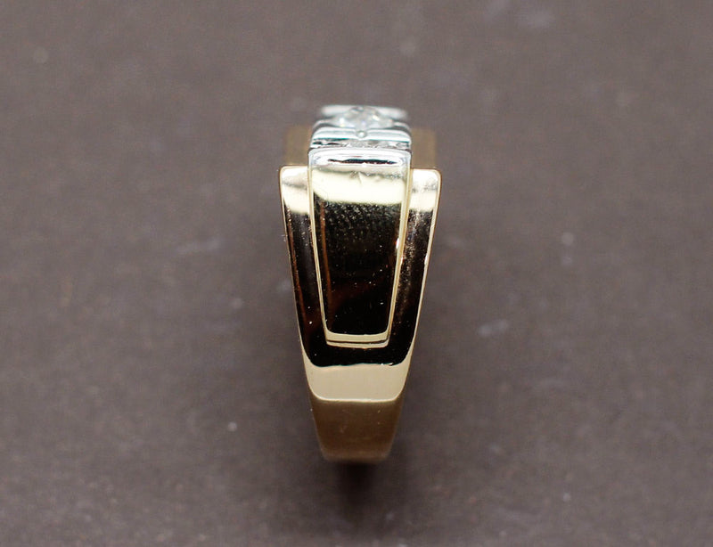 Bague Tank Or Jaune et Diamants