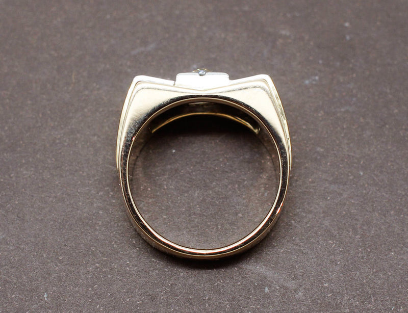 Bague Tank Or Jaune et Diamants