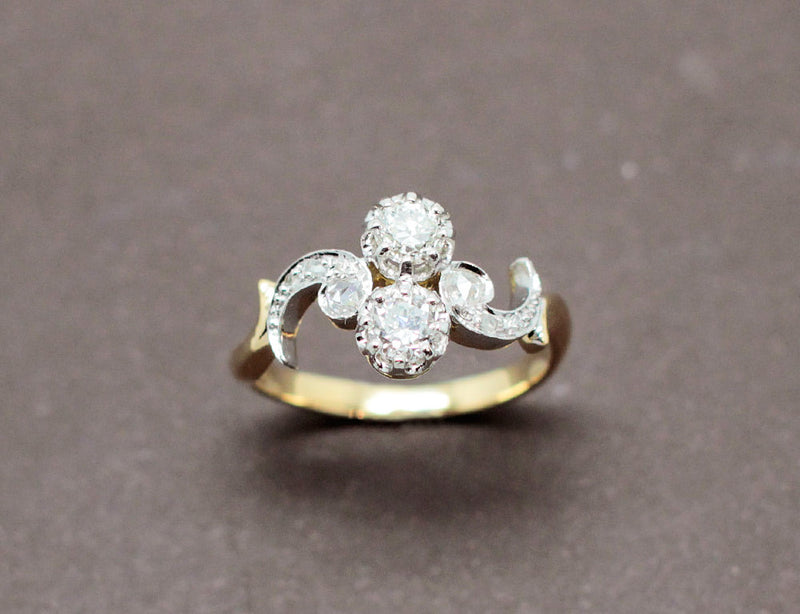 Bague Toi et Moi Ancienne Diamants