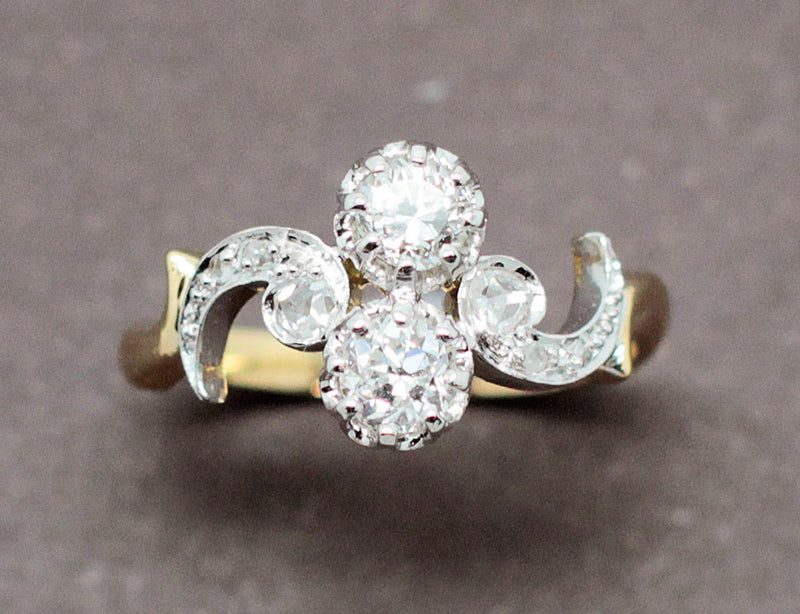 Bague Toi et Moi Ancienne Diamants