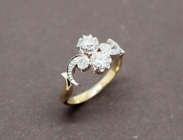 Bague Toi et Moi Ancienne Diamants