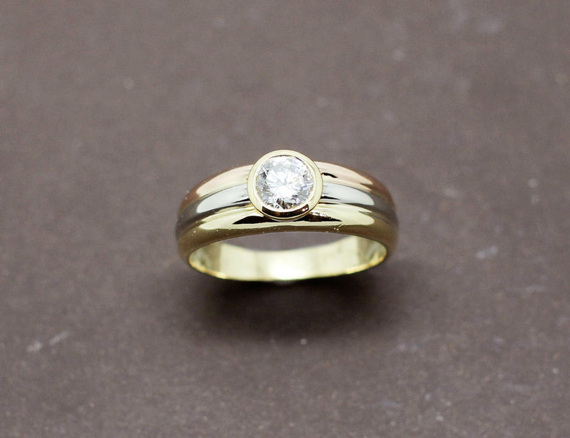 Solitaire Trois Ors et Diamants