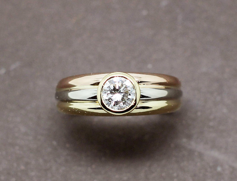 Solitaire Trois Ors et Diamants
