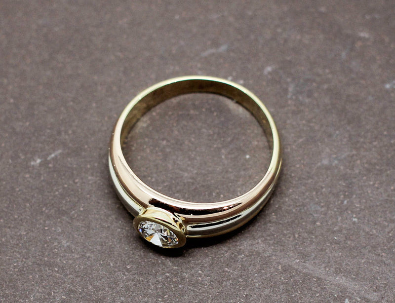 Solitaire Trois Ors et Diamants