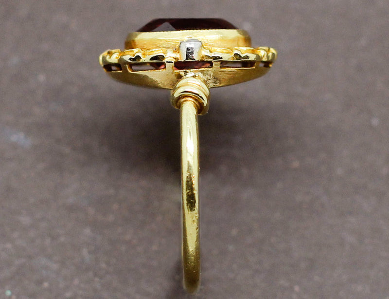 Bague Ancienne Tourmaline Diamants