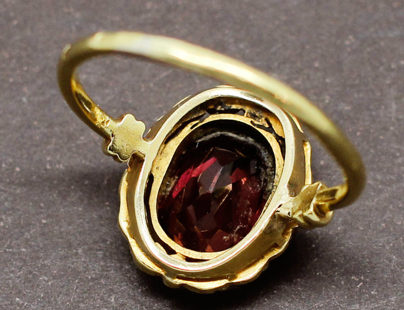 Bague Ancienne Tourmaline Diamants