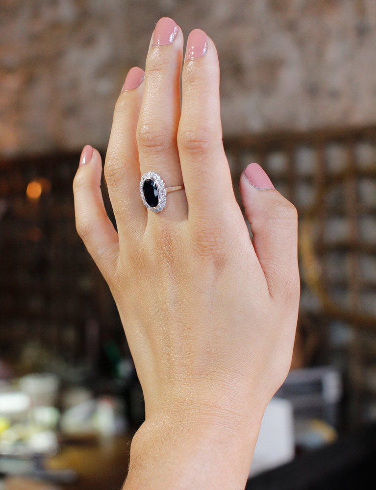 Bague Entourage Saphir Diamants