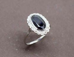 Bague Entourage Saphir Diamants
