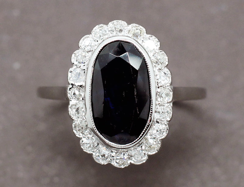 Bague Entourage Saphir Diamants