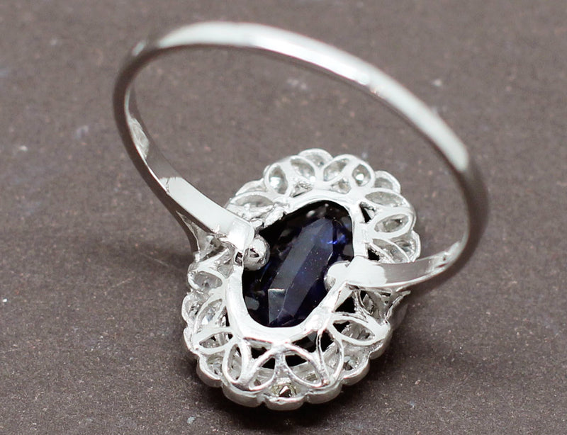 Bague Entourage Saphir Diamants
