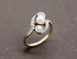 Bague Tourbillon Diamants et Perle
