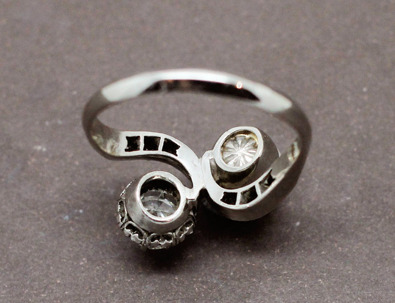 Bague Toi et Moi Diamant Perle