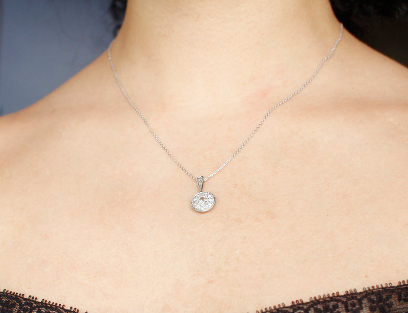 Pendentif Art Déco en Platine et Diamants