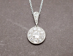 Pendentif Art Déco en Platine et Diamants