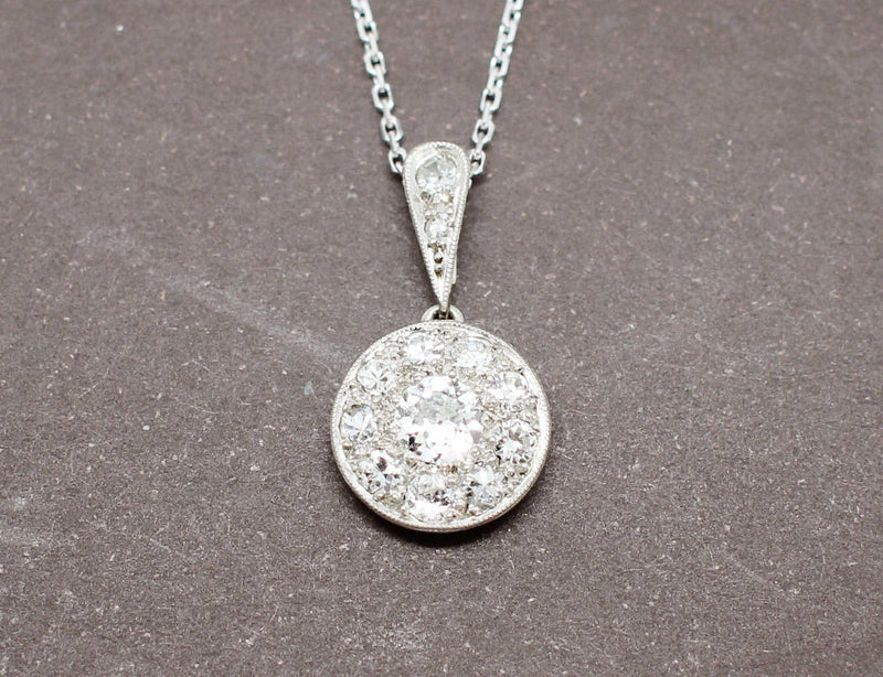 Pendentif Art Déco en Platine et Diamants